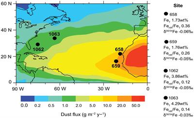 Long-range transport of dust enhances oceanic iron bioavailability